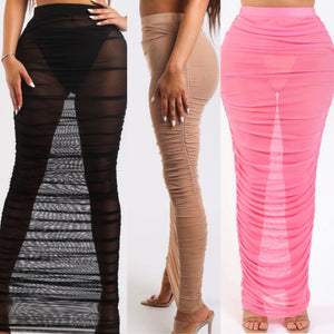 Mesh coverup skirt