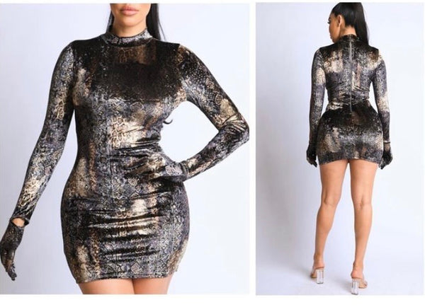Velvet Mitten Dress